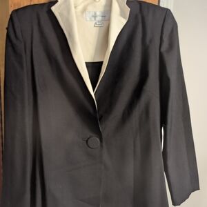 Chic Black and Cream Women's Blazer